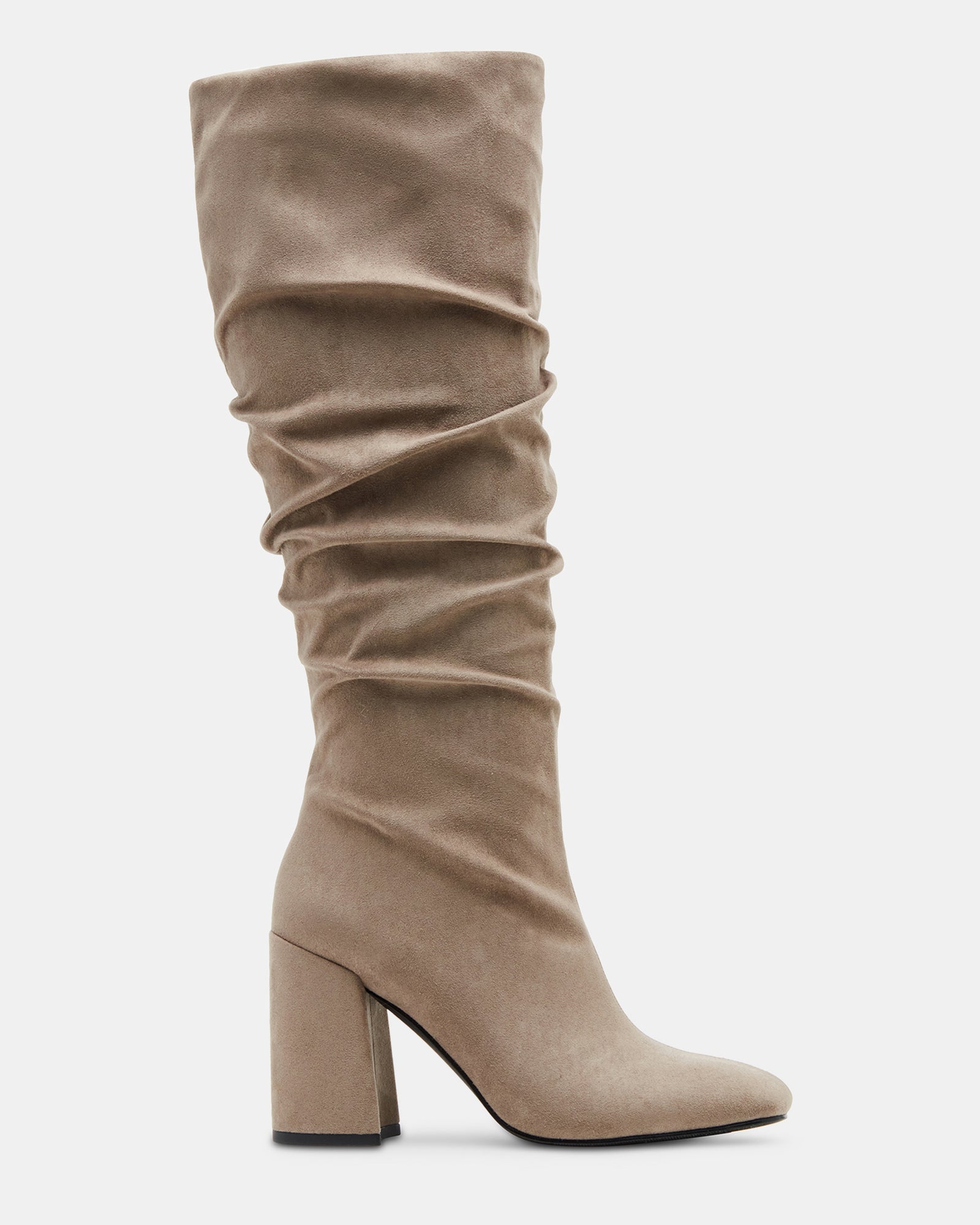 WRING Taupe Faux Suede Knee-High Boots Women's Designer Boots