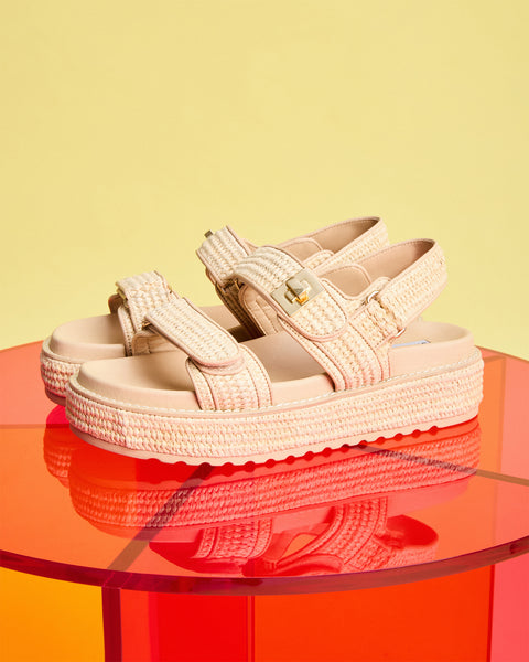 BIGMONA Natural Raffia Platform Sandals | Women