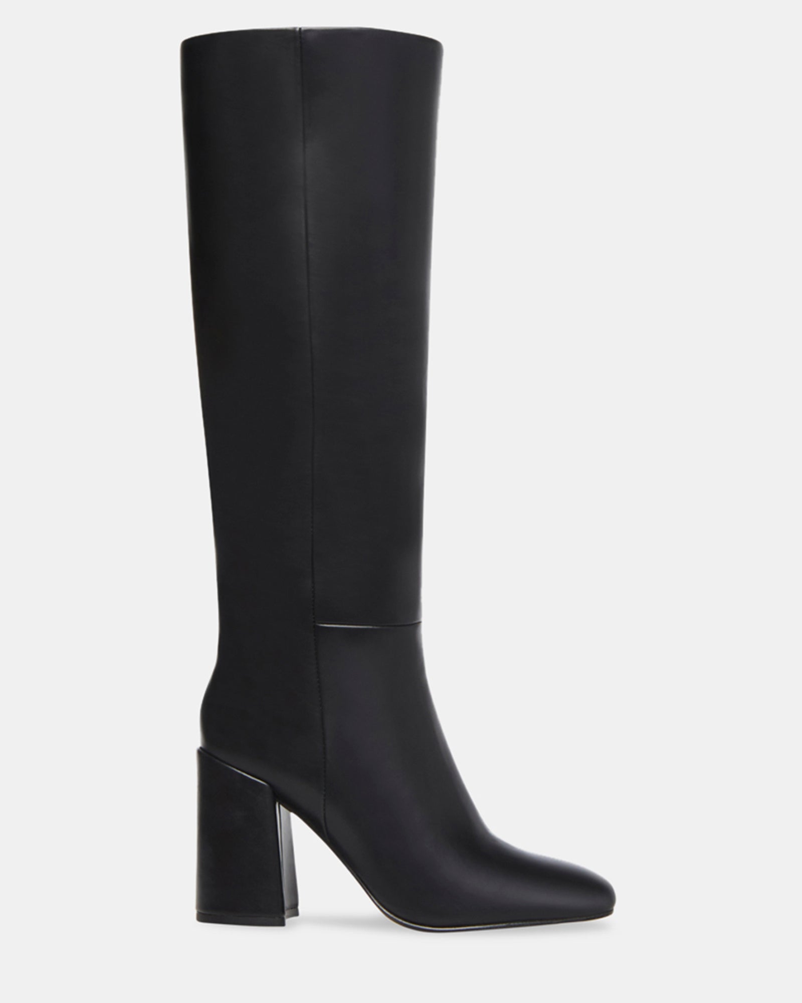WILLIAM Black Knee High Block Heel Boots Women's Designer Boots