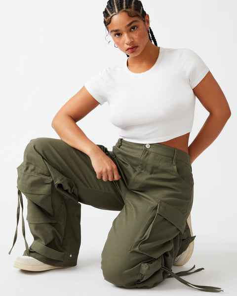 DUO Green Cotton Cargo Pant | Women's Designer Pants – Steve