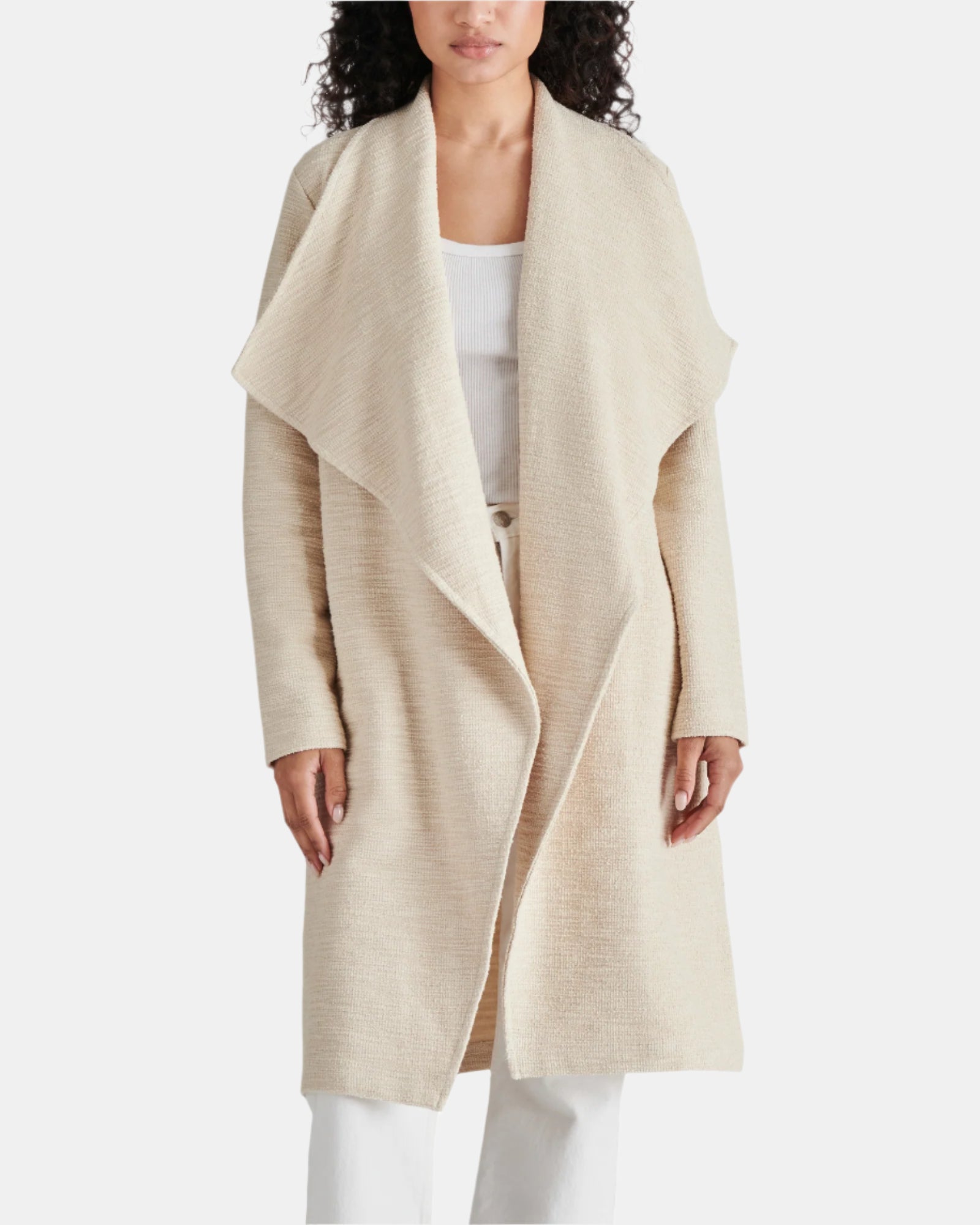 Wool Blend Coat Vince Drape Front Wool Coat Open Front Wool Blend
