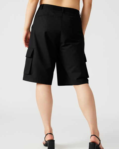 High Waist Cargo Shorts - Black - Ladies