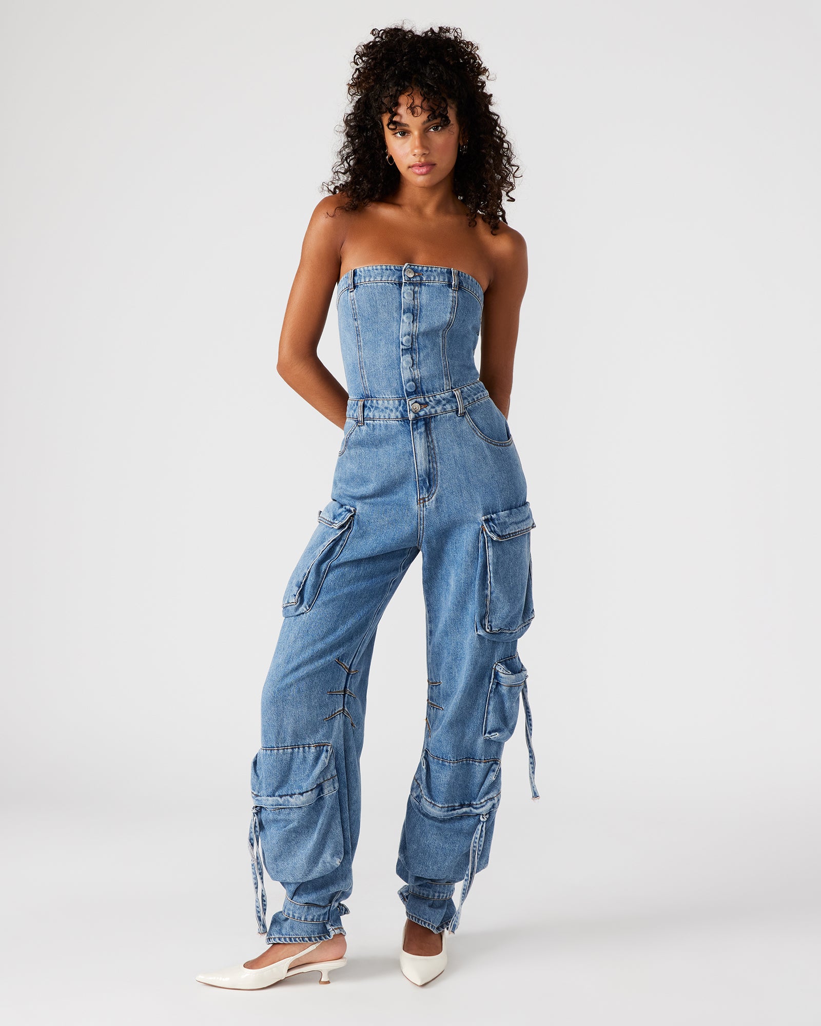 Strapless Jumpsuit Zara Denim Overall ZARA Denim Strapless
