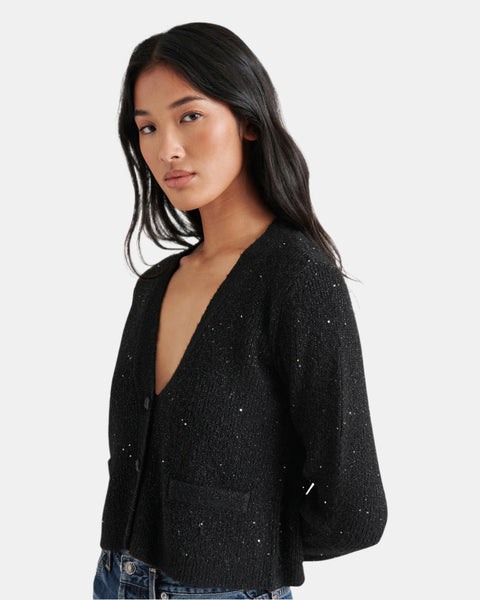INC Completer Cardigan Suéter Para Mujer, Negro, Grande I.N.C