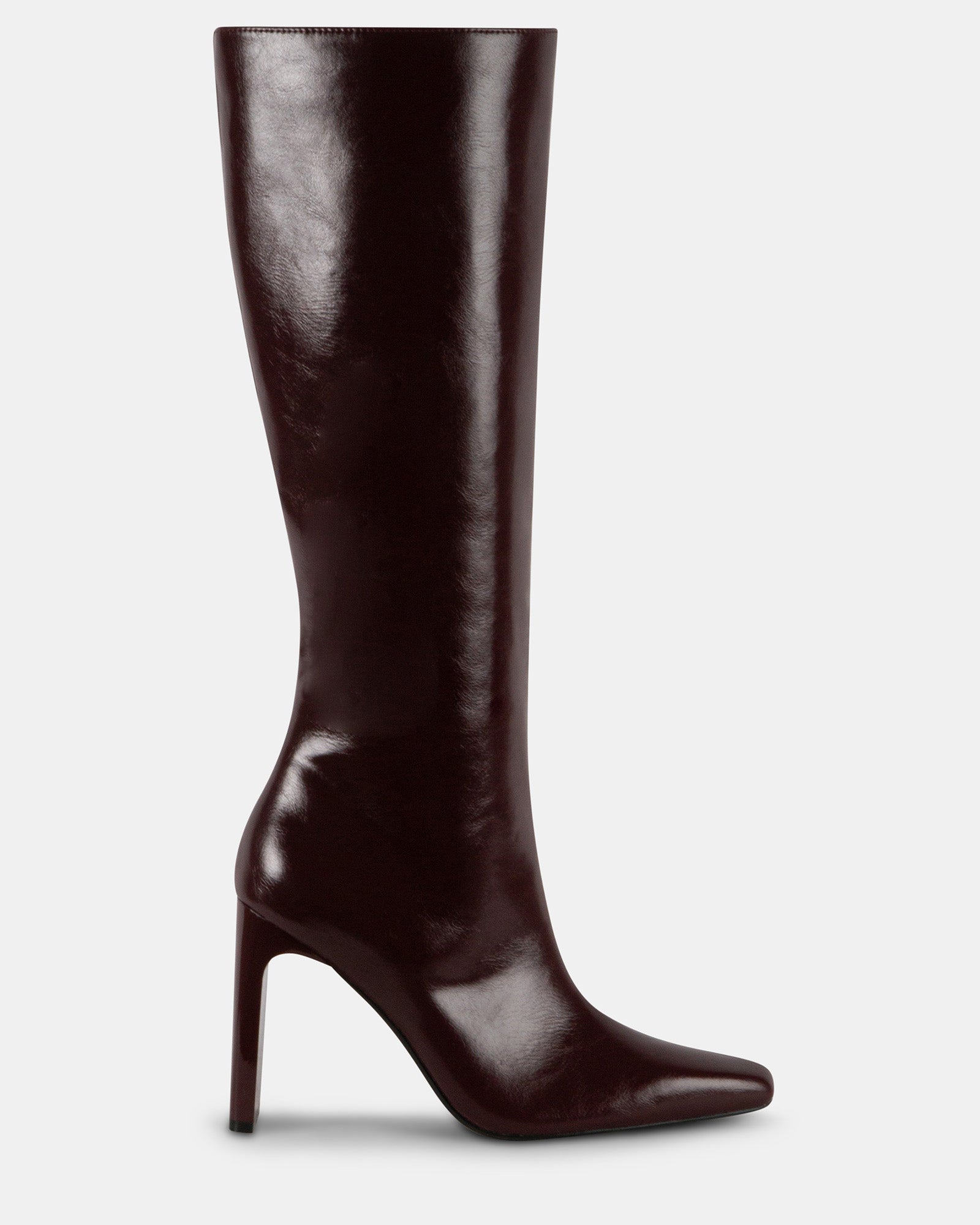 CAMELEON Burgundy Block Heel Knee High Boot Women's Designer