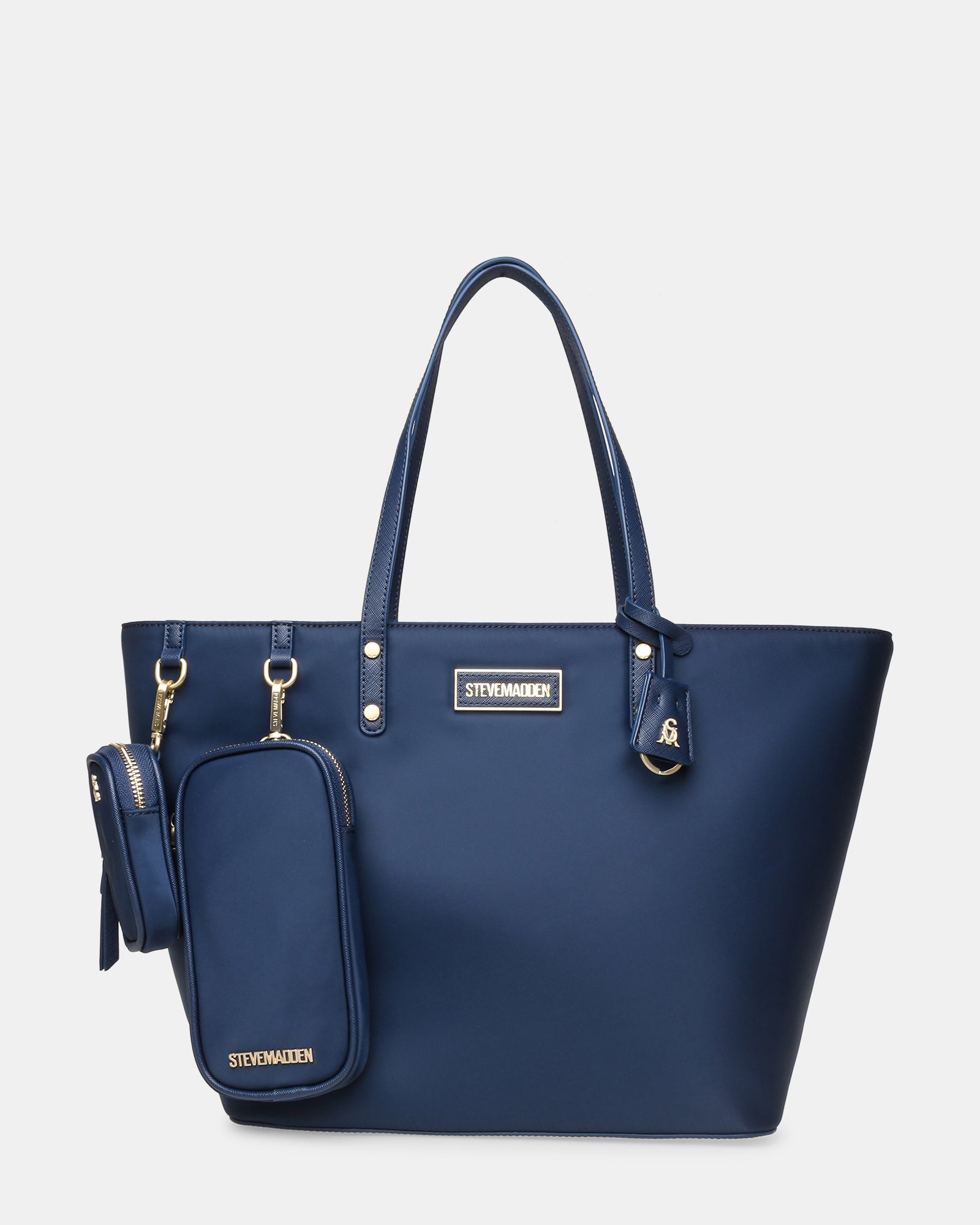 BJUDE Navy Shoulder Tote Bag | Women's Designer Handbags – Steve
