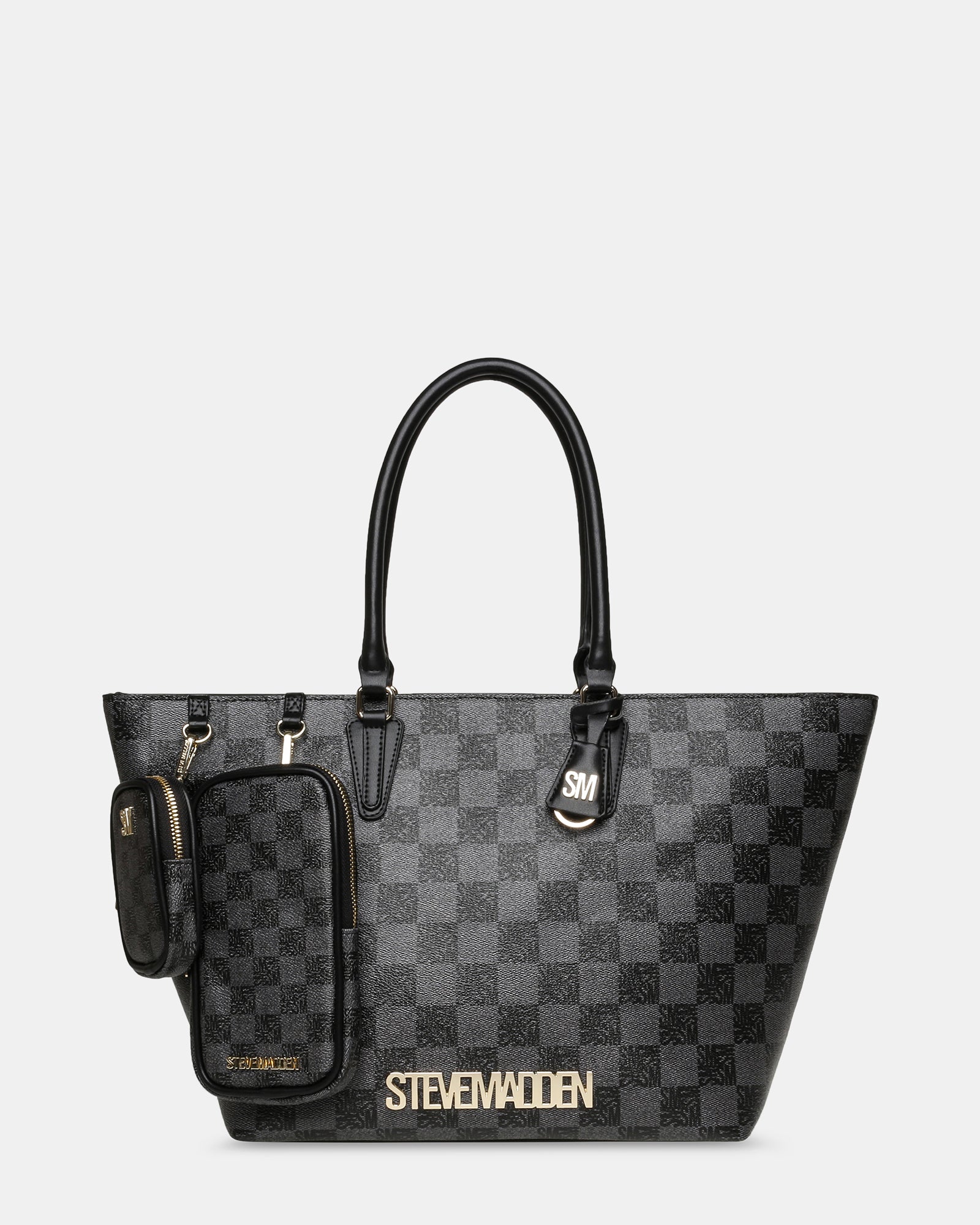 BJUDE-7 Black Shoulder Tote Bag | Women's Designer Handbags