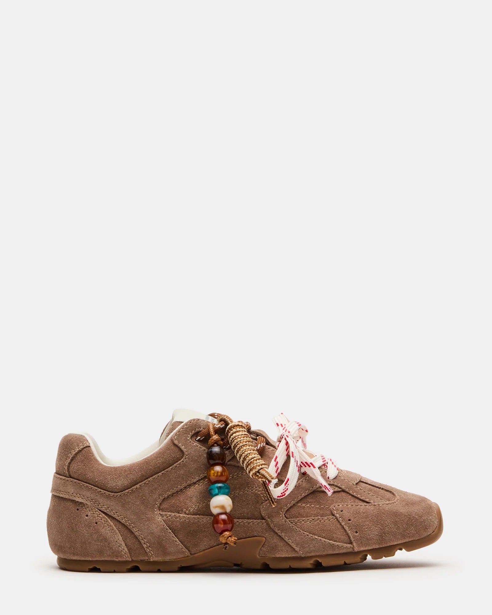 AZIEL-C Taupe Suede Low-Top Charm Lace-Up Sneakers | Women's