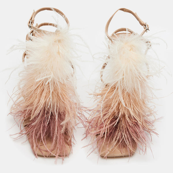 CHLEO Tan Square Toe Feather Stiletto Heels  Women's Designer Heels –  Steve Madden Canada