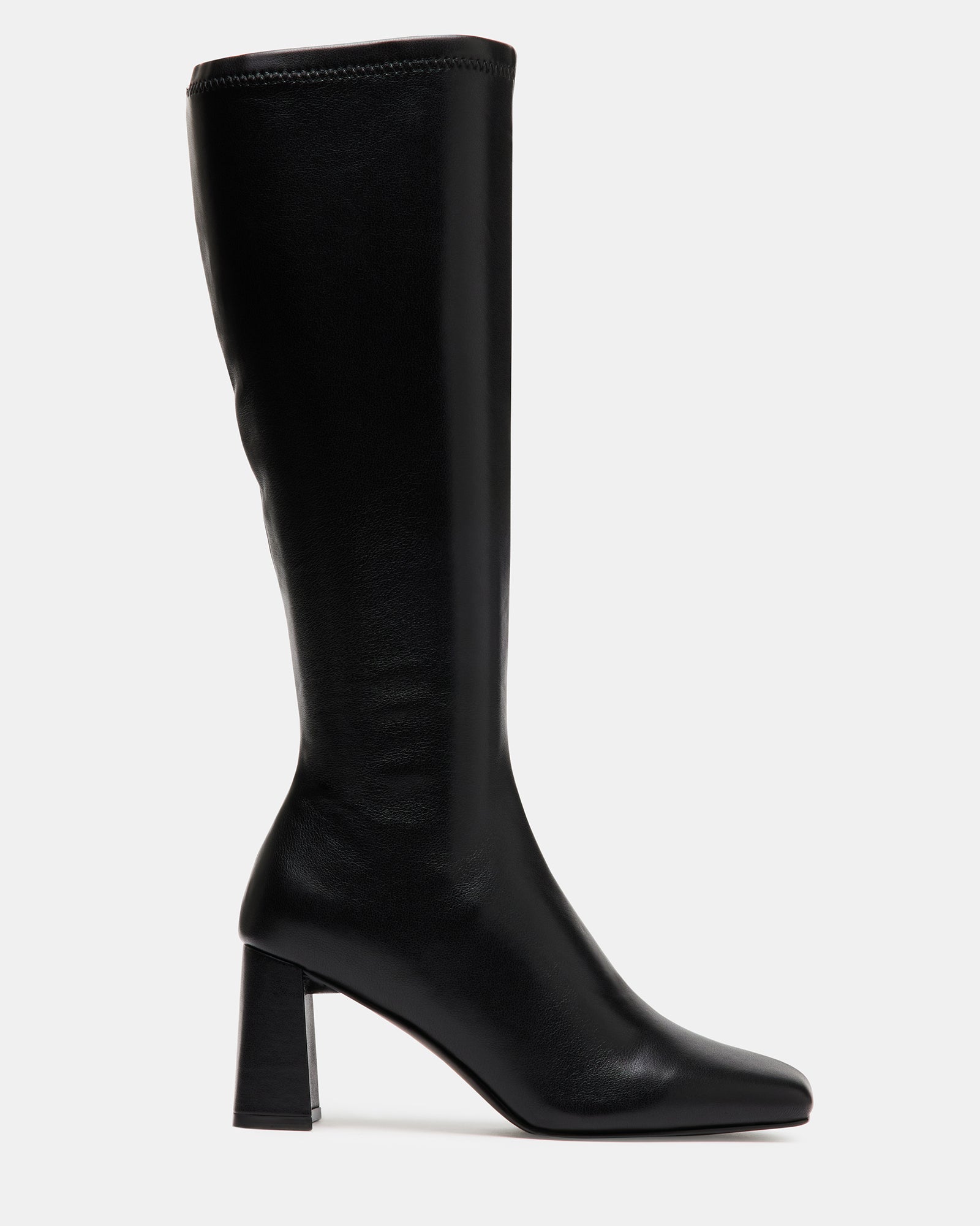HOLLY Black Knee High Block Heel Boots Women's Designer Boots