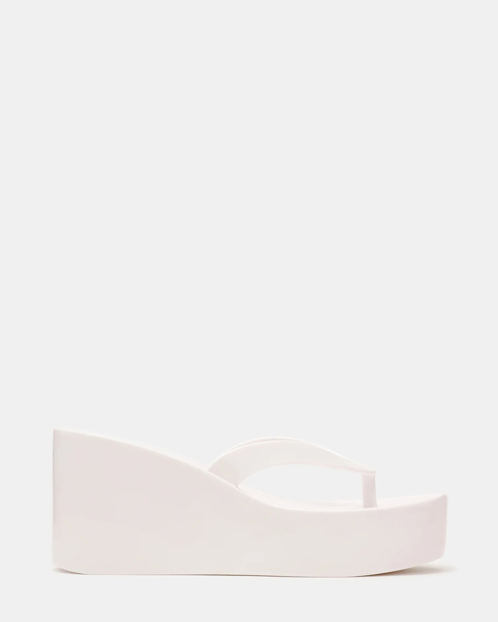 JELLA White Thong Platform Wedges | Women's Designer Sandals