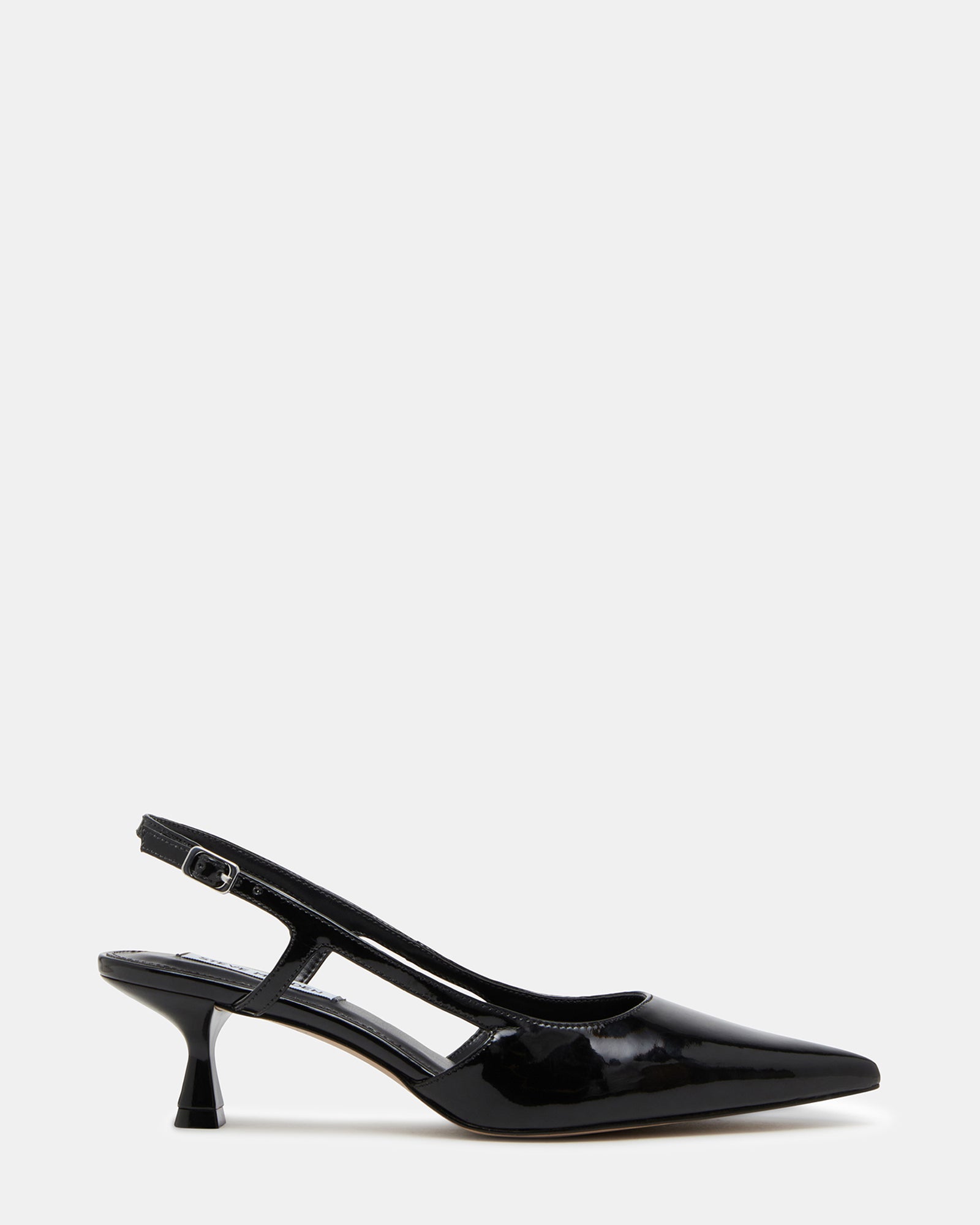 LEGACI Black Patent Slingback Kitten Heel Pumps Women's Designer