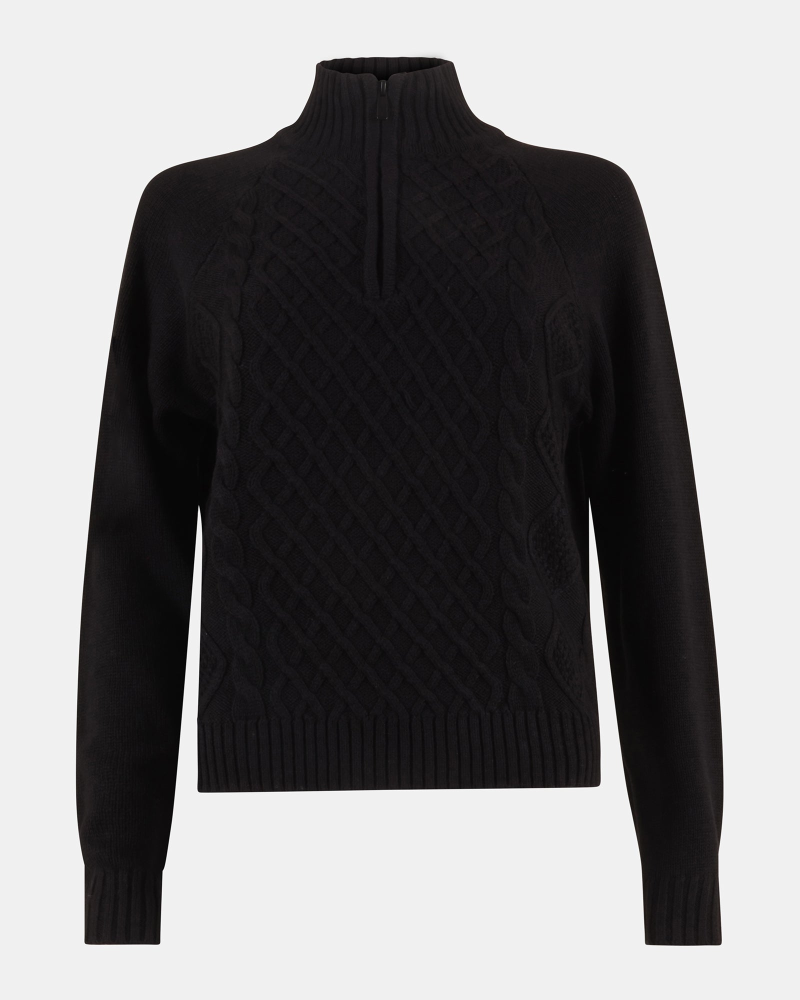 ALLY Quarter Zip Black Sweater | Women's Designer Clothing – Steve