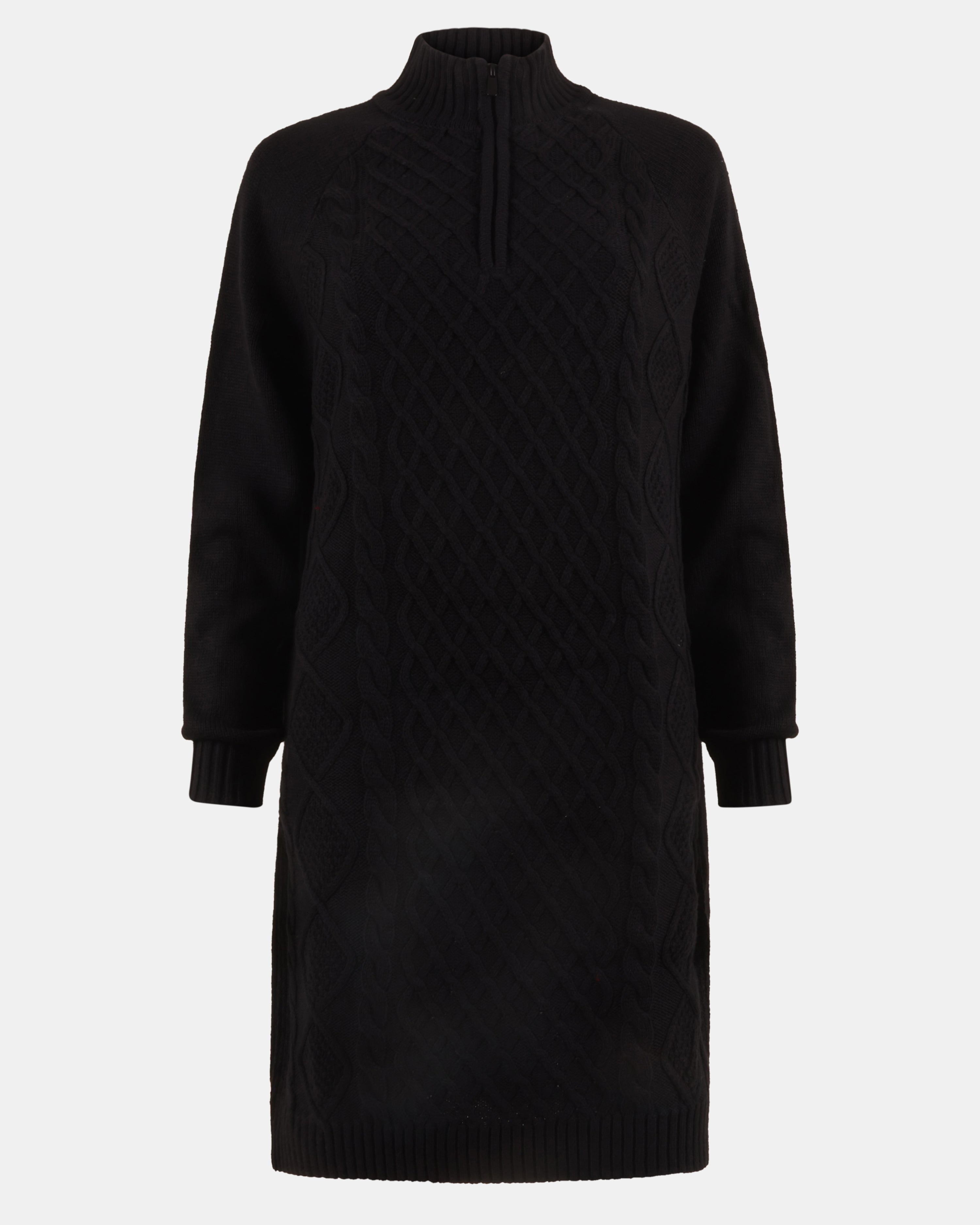 long sleeve mini dress canada ASH Collared Knitted Long Sleeve Black Mini Dress