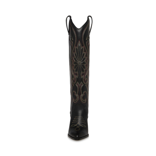 LASSO Black Multi Knee High Western Cowboy Boots | Women's