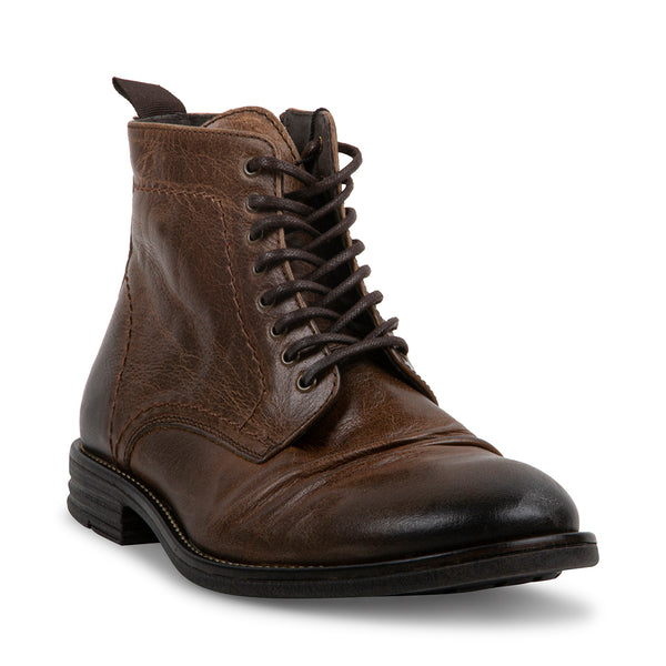 URBANNN Brown Leather Men's Boots  Men's Designer Boots – Steve Madden  Canada