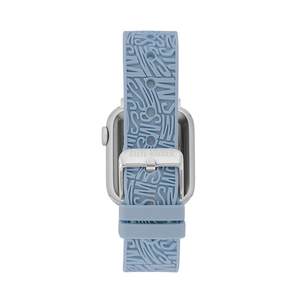 Blue Apple Watch Rubber Logo Bands 38/40/41MM