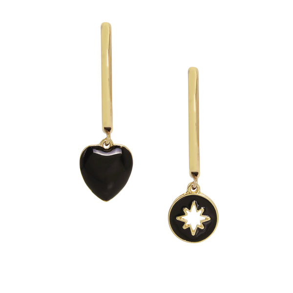 HEART STAR HOOP EARRINGS GOLD MULTI - Jewelry - Steve Madden Canada