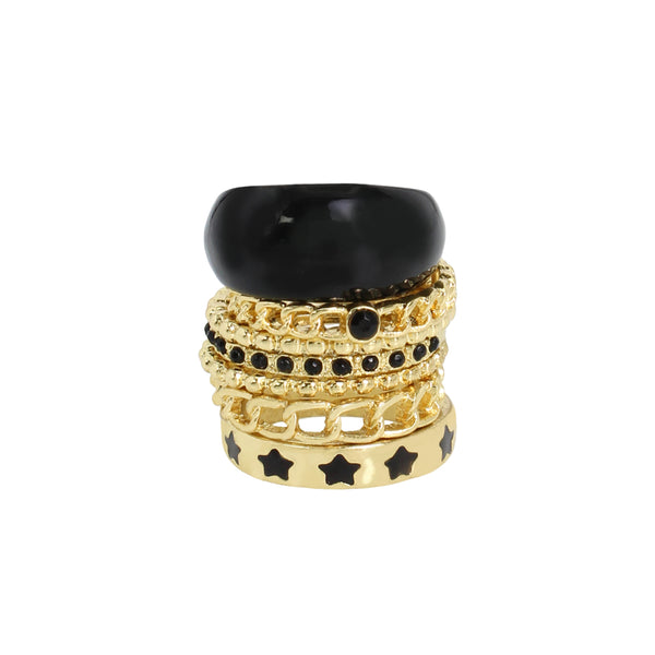7 PIECE RING STACK GOLD MULTI - Jewelry - Steve Madden Canada