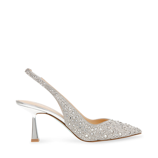 SB-CLARK Silver Rhinestone Heels | Women's Designer Heels – Steve ...