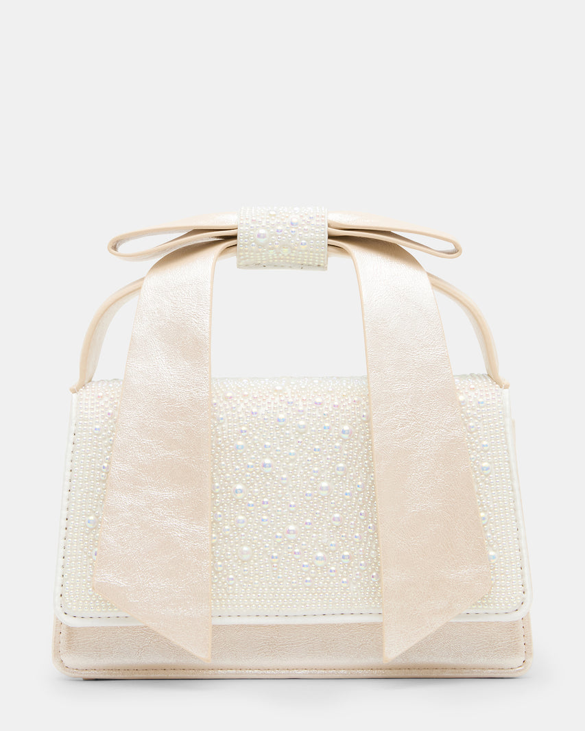 BOW FLAP MINI BAG PEARL