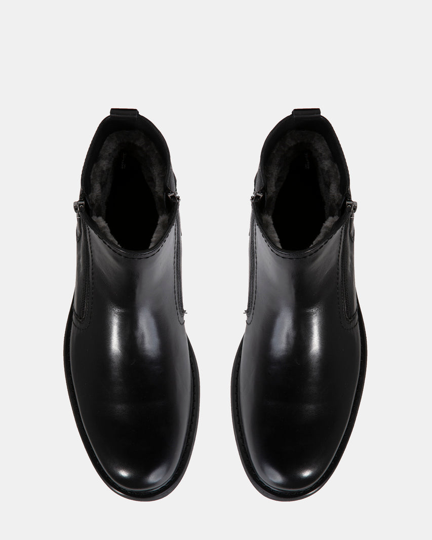 DIXON BLACK LEATHER - Men's Shoes - Steve Madden Canada