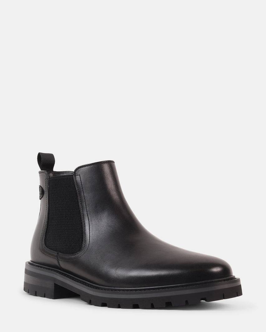 SILVIOO BLACK LEATHER - Men's Shoes - Steve Madden Canada - view 2
