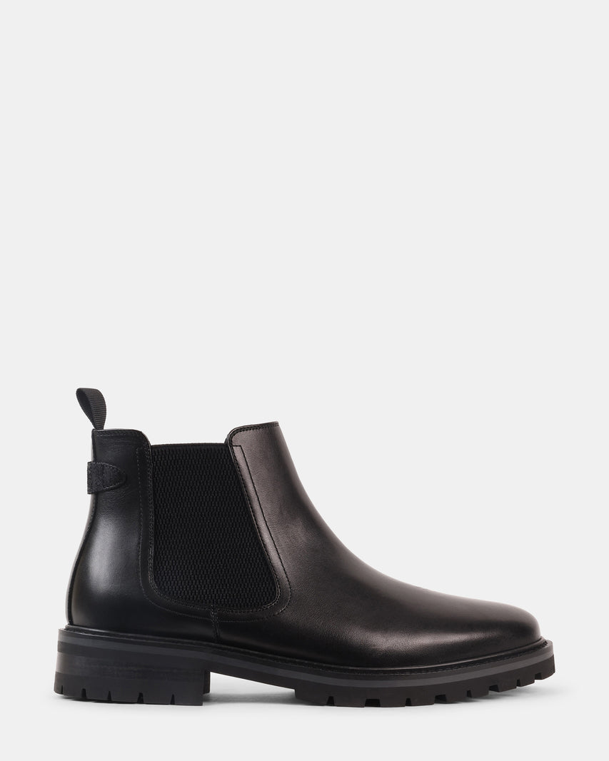 SILVIOO BLACK LEATHER - Men's Shoes - Steve Madden Canada