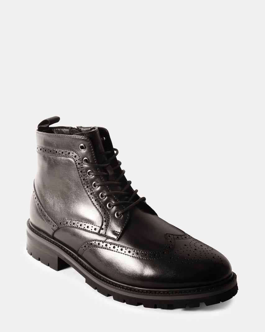 SANTOS BLACK LEATHER - Men's Shoes - Steve Madden Canada - view 2