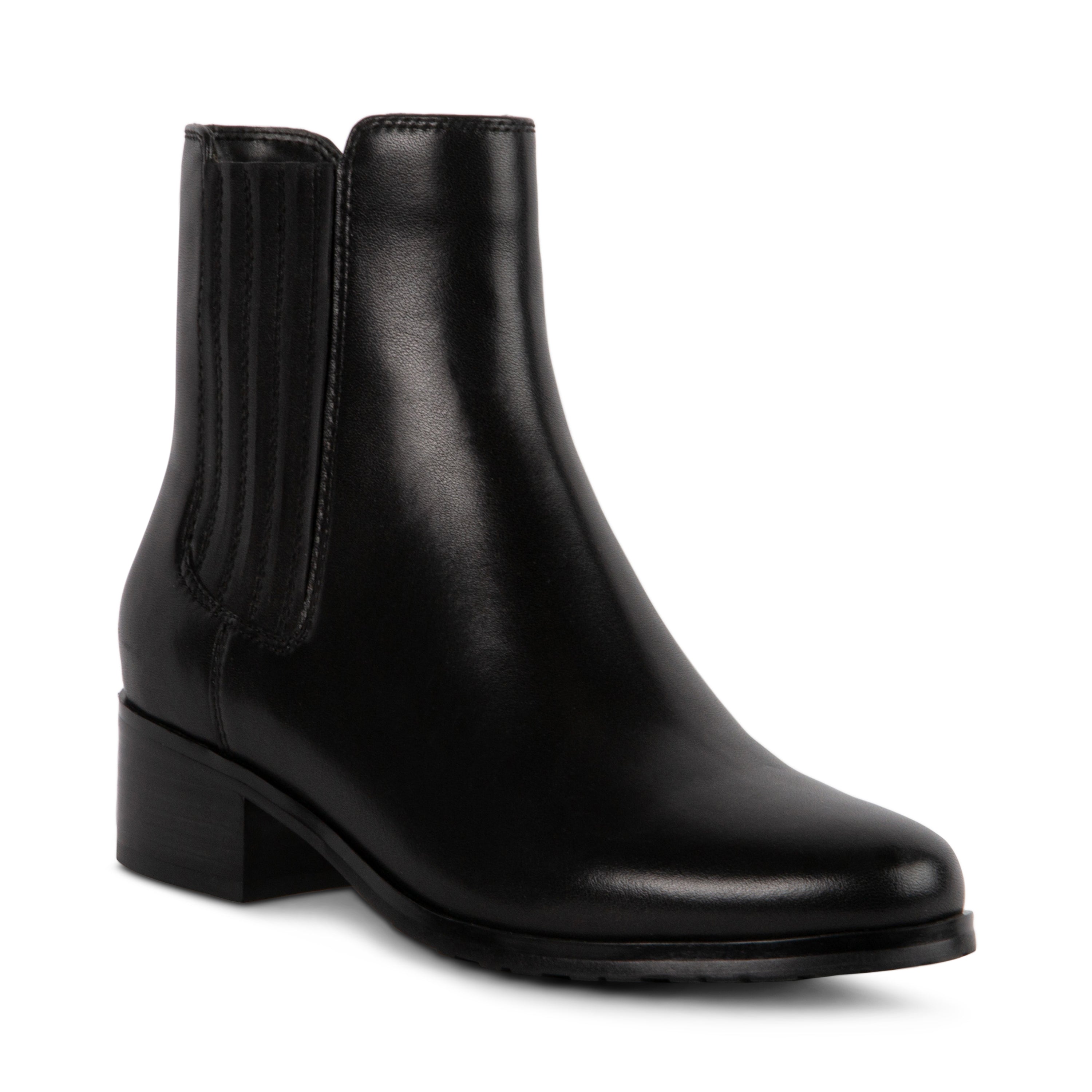 Giselle-04B Black booties with shining stones