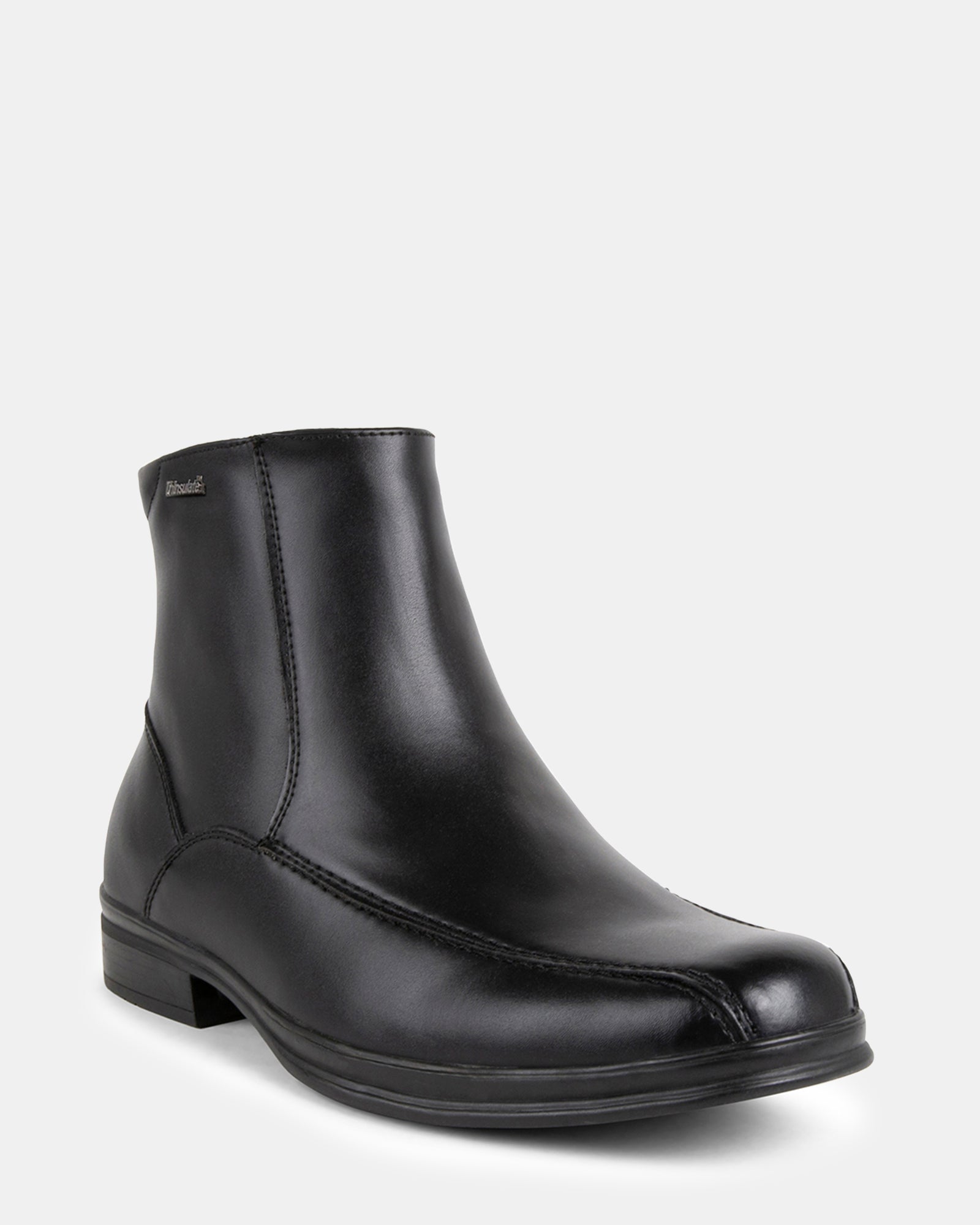 MYLESS Black Leather Waterproof Boots Men's Designer Boots