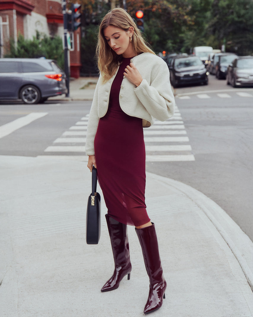 HAILEE DRESS WINE - Clothing - Steve Madden Canada