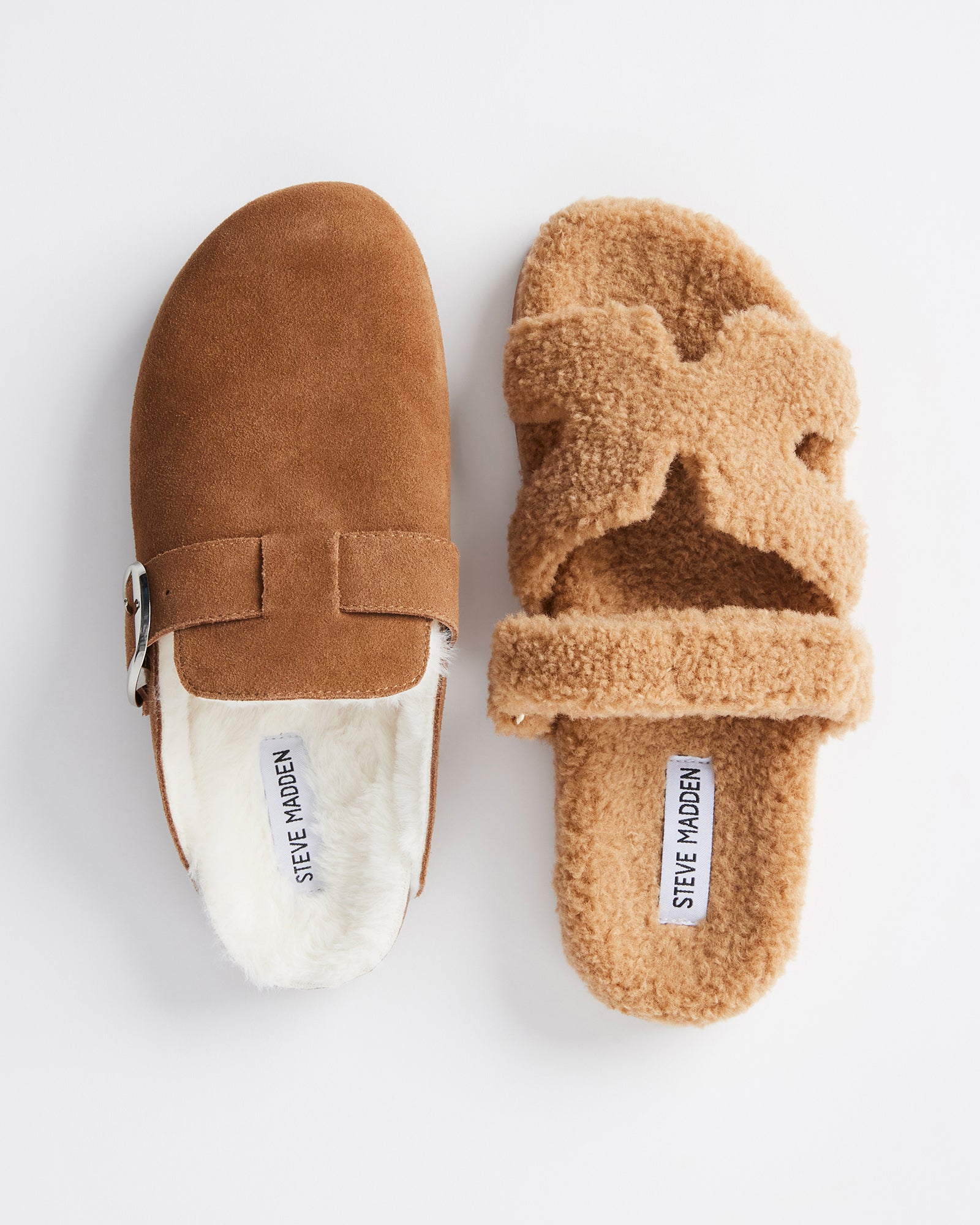 Faux Shearling Fluffy Slides Steve Madden Madden Softey Steve