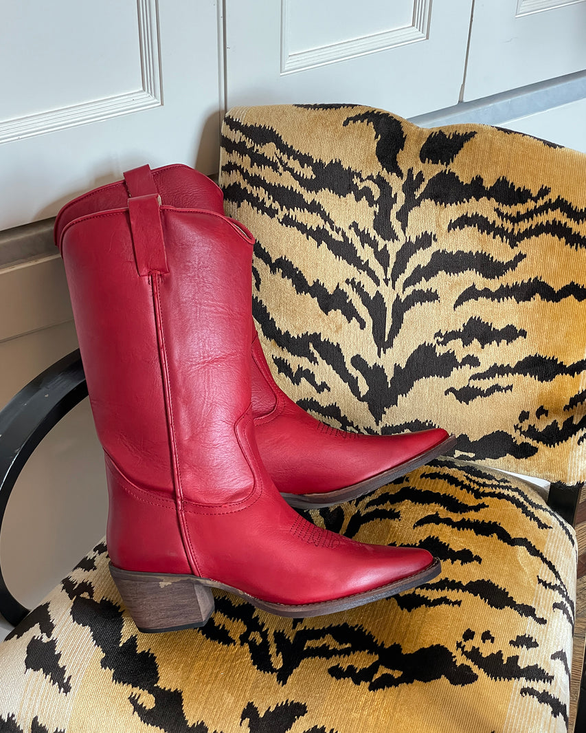 ALBANY RED LEATHER - Women's Shoes - Steve Madden Canada