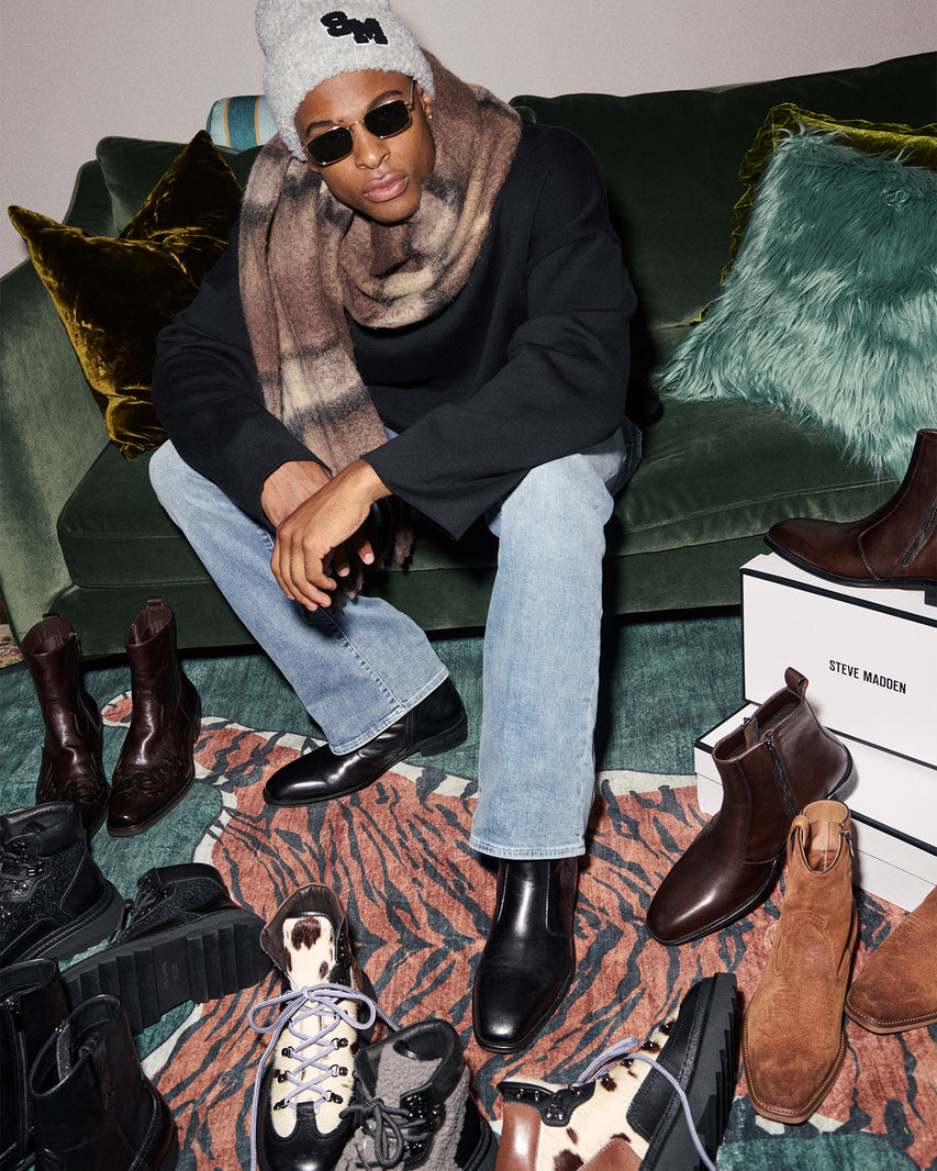 HAYNES BLACK LEATHER - Men's Shoes - Steve Madden Canada