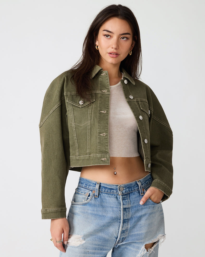 COVEY JACKET GREEN - Clothing - Steve Madden Canada