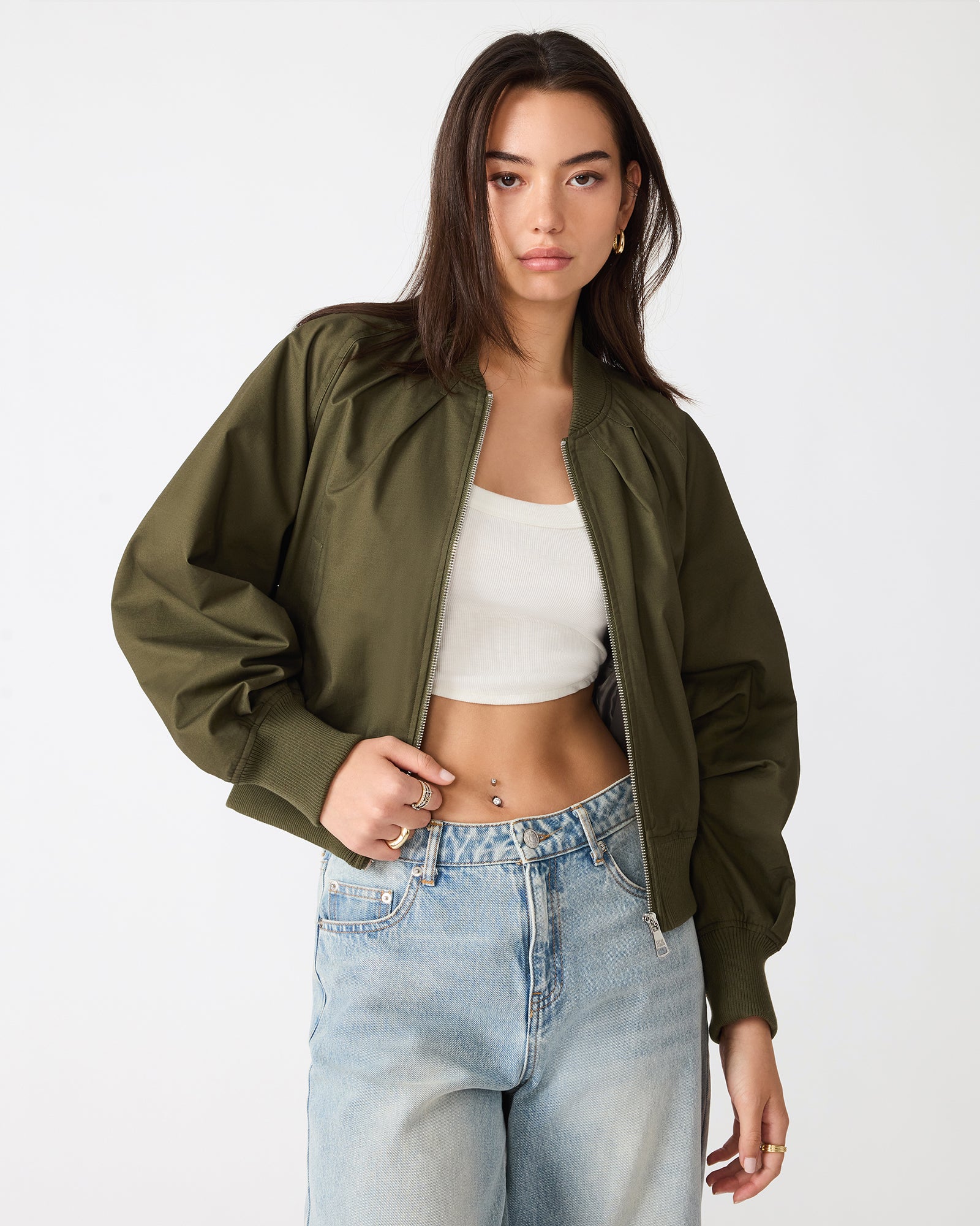 BRAY JACKET OLIVE - Clothing - Steve Madden Canada