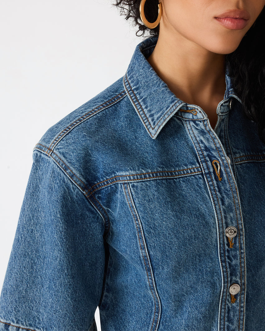 SAVY TOP DENIM - Clothing - Steve Madden Canada - view 2
