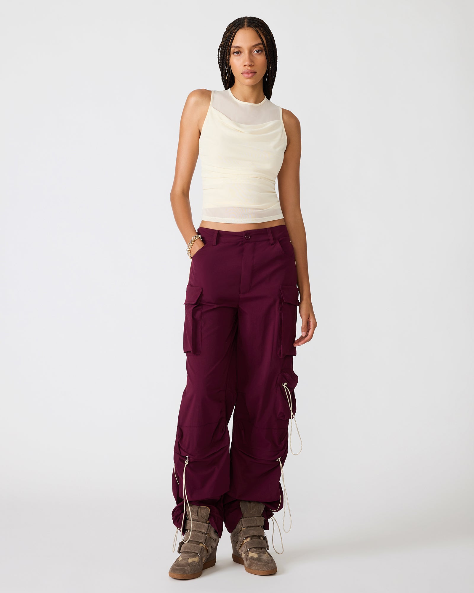 ROMAN KNIT TOP CREAM - Clothing - Steve Madden Canada - view 2