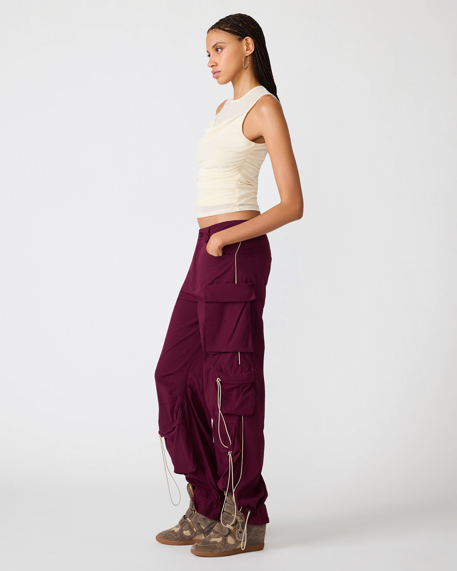ROMAN KNIT TOP CREAM - Clothing - Steve Madden Canada - view 4