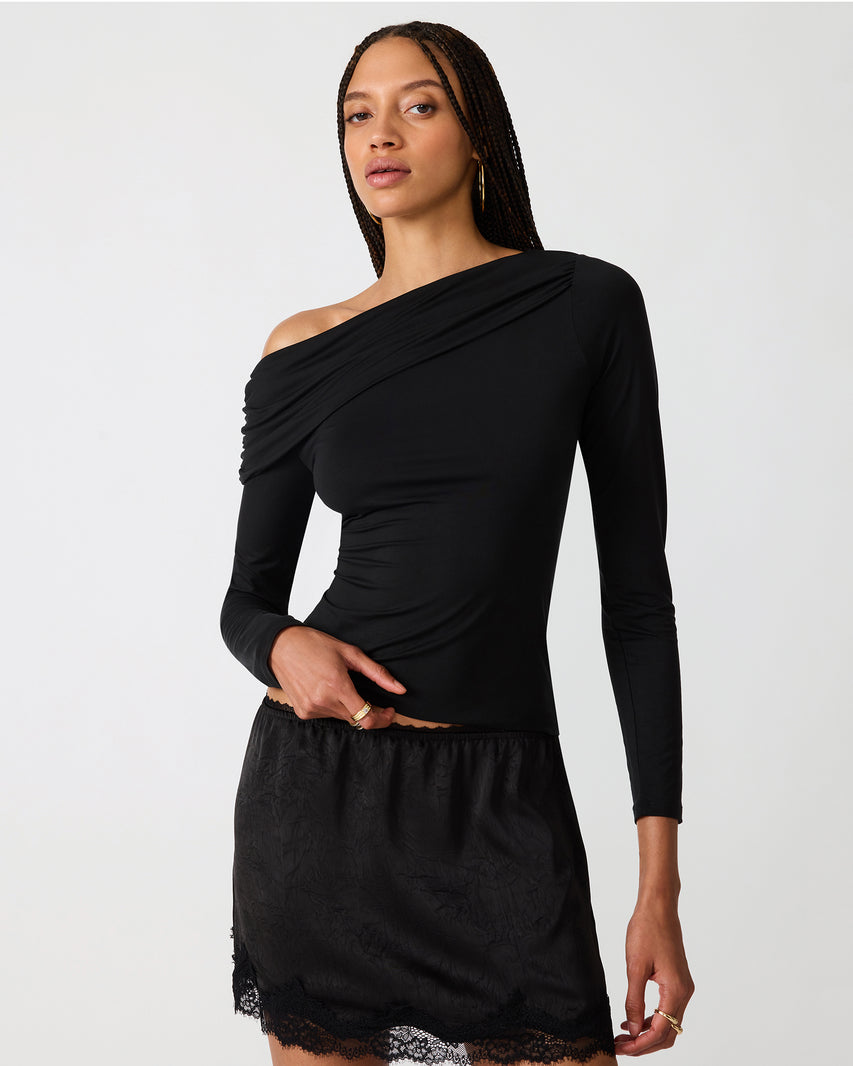 RYDER KNIT TOP BLACK - Clothing - Steve Madden Canada