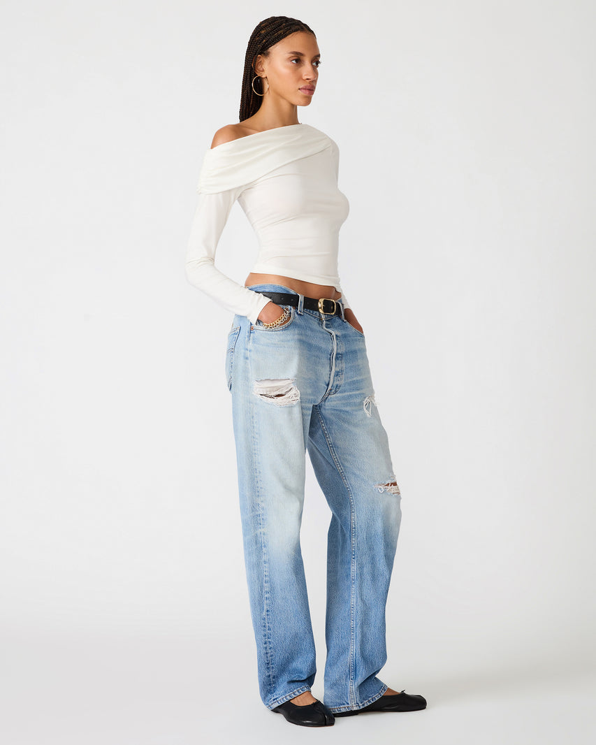 RYDER KNIT TOP CREAM - Clothing - Steve Madden Canada - view 3
