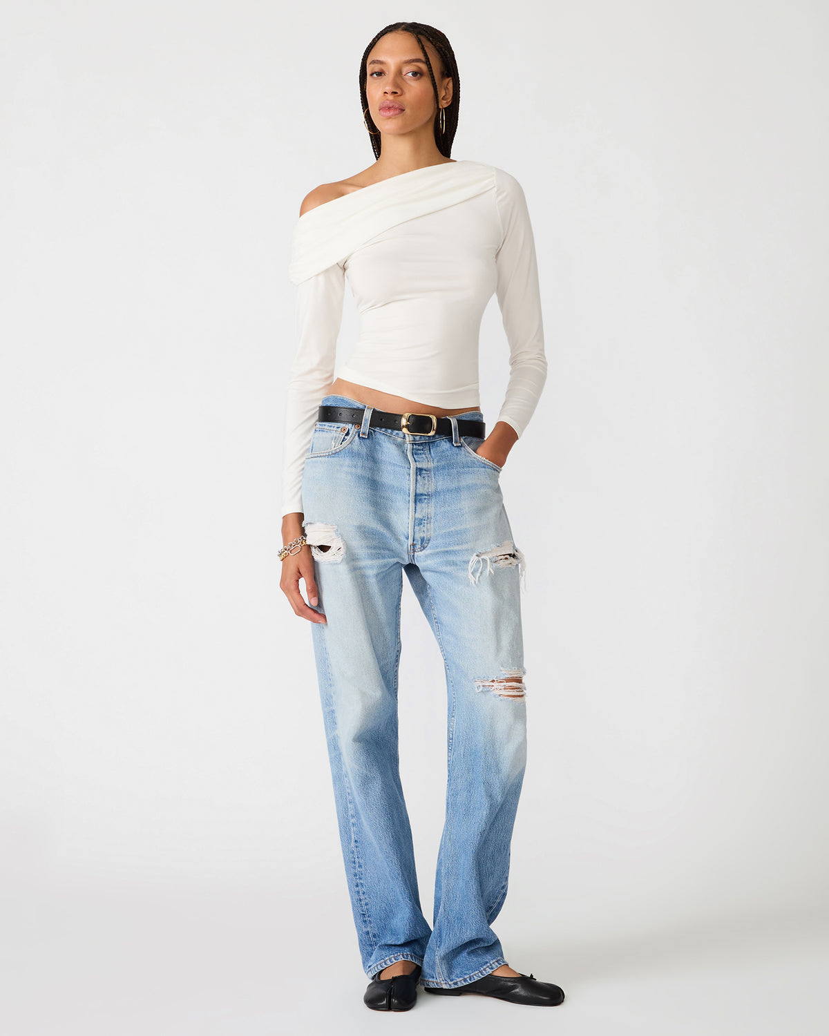 RYDER KNIT TOP CREAM - Clothing - Steve Madden Canada - view 4