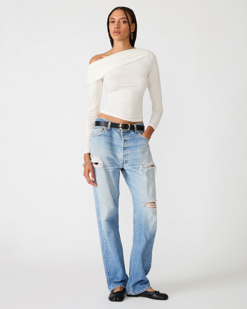 RYDER KNIT TOP CREAM - Clothing - Steve Madden Canada - view 4
