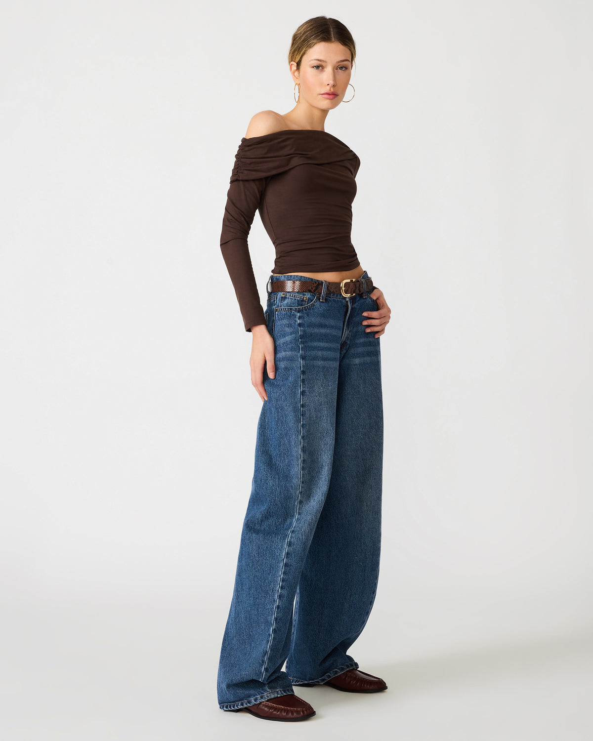 RYDER KNIT TOP COCOA - Clothing - Steve Madden Canada - view 3