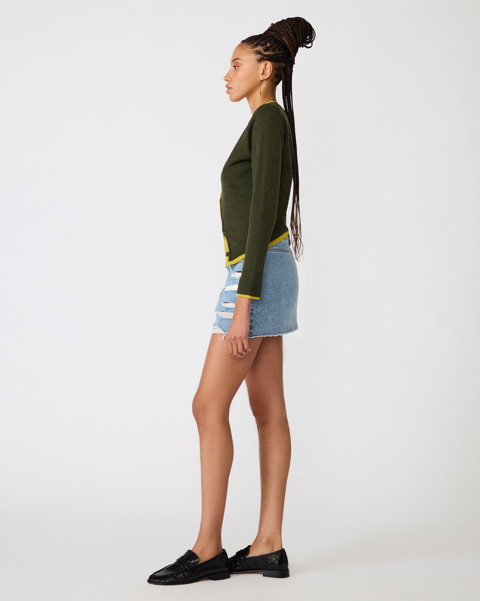 ARWEN CARDIGAN OLIVE - Clothing - Steve Madden Canada - view 3