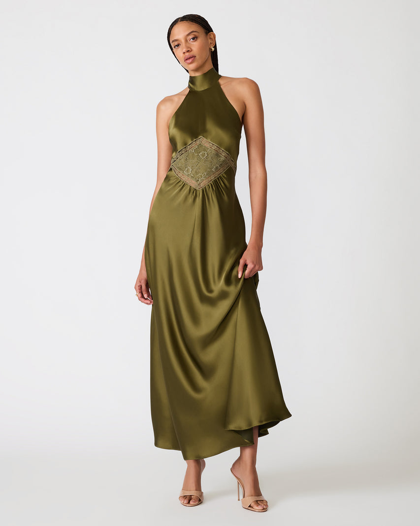 EMMALIE DRESS OLIVE - Clothing - Steve Madden Canada