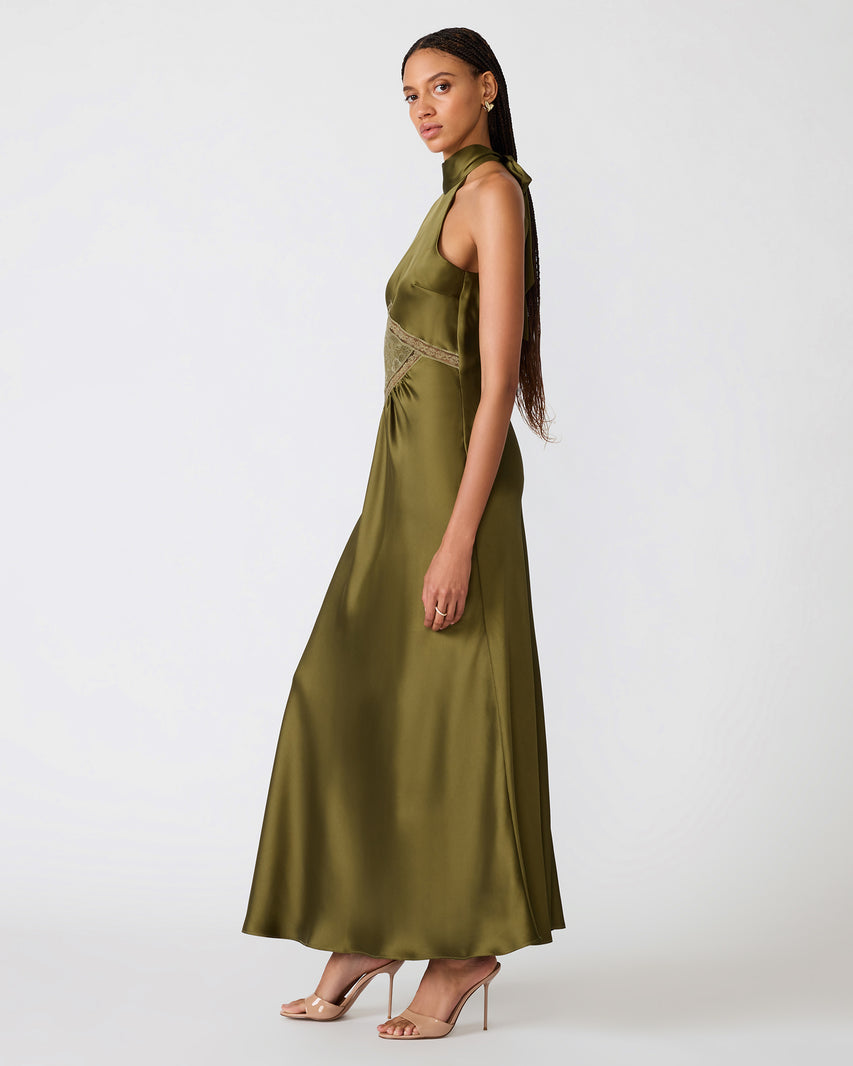 EMMALIE DRESS OLIVE - Clothing - Steve Madden Canada - view 3