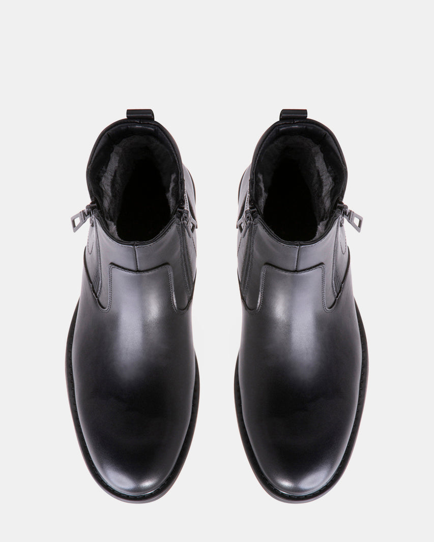 DEVIN BLACK LEATHER - Men's Shoes - Steve Madden Canada