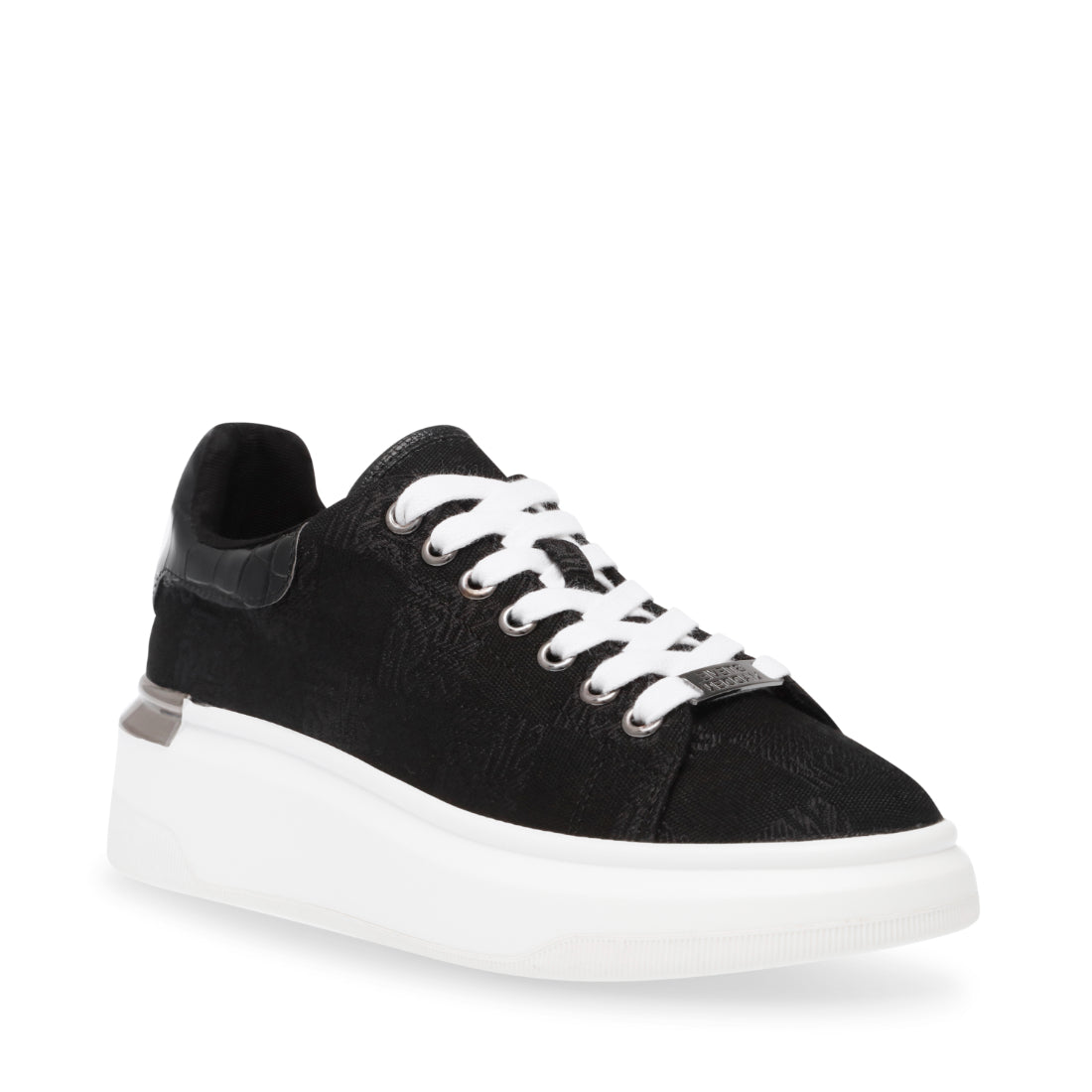 GLIDER Black Low Top Sneakers Women's Designer Sneakers Steve